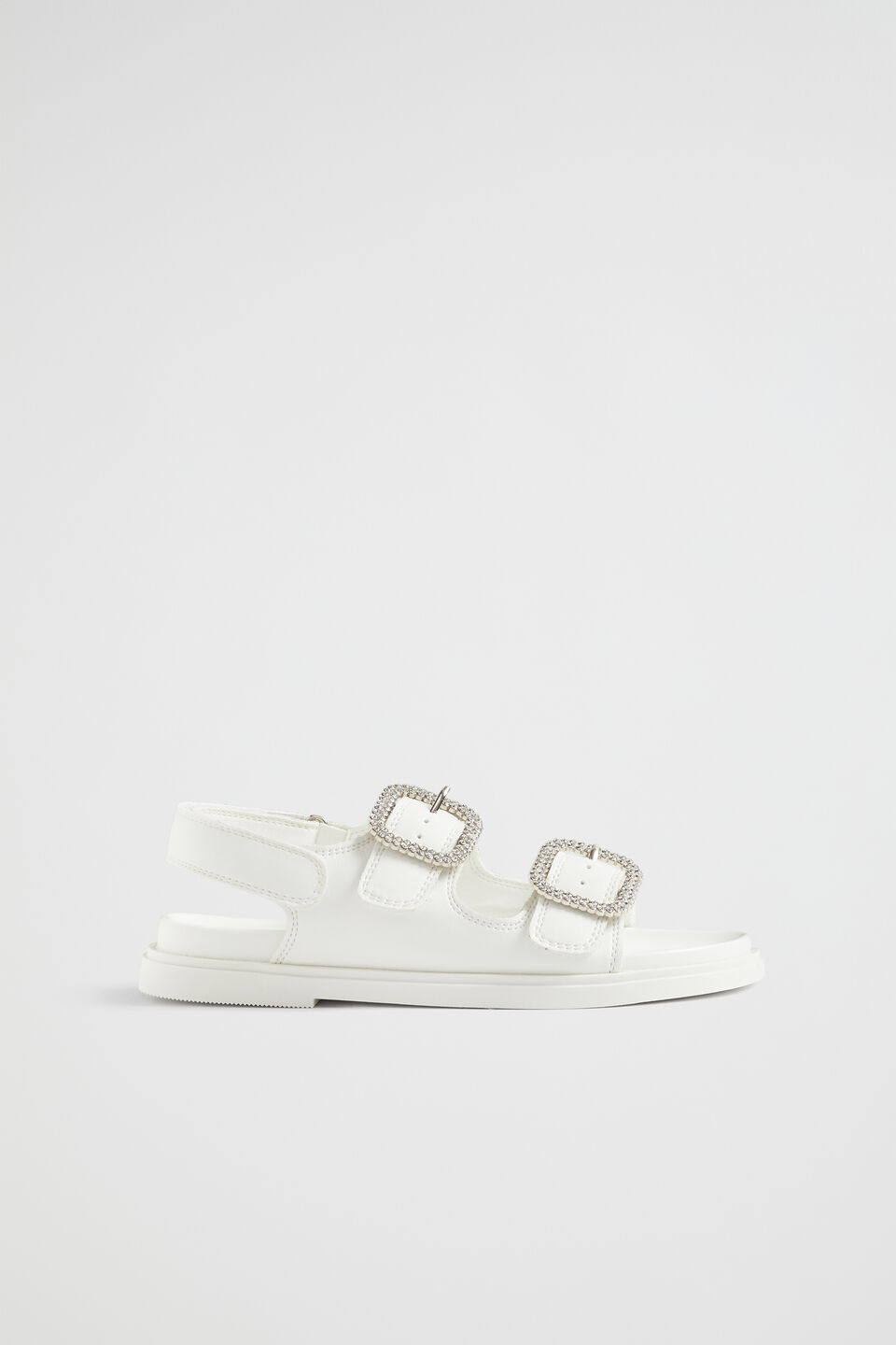 Jewel Moulded Sandal  White