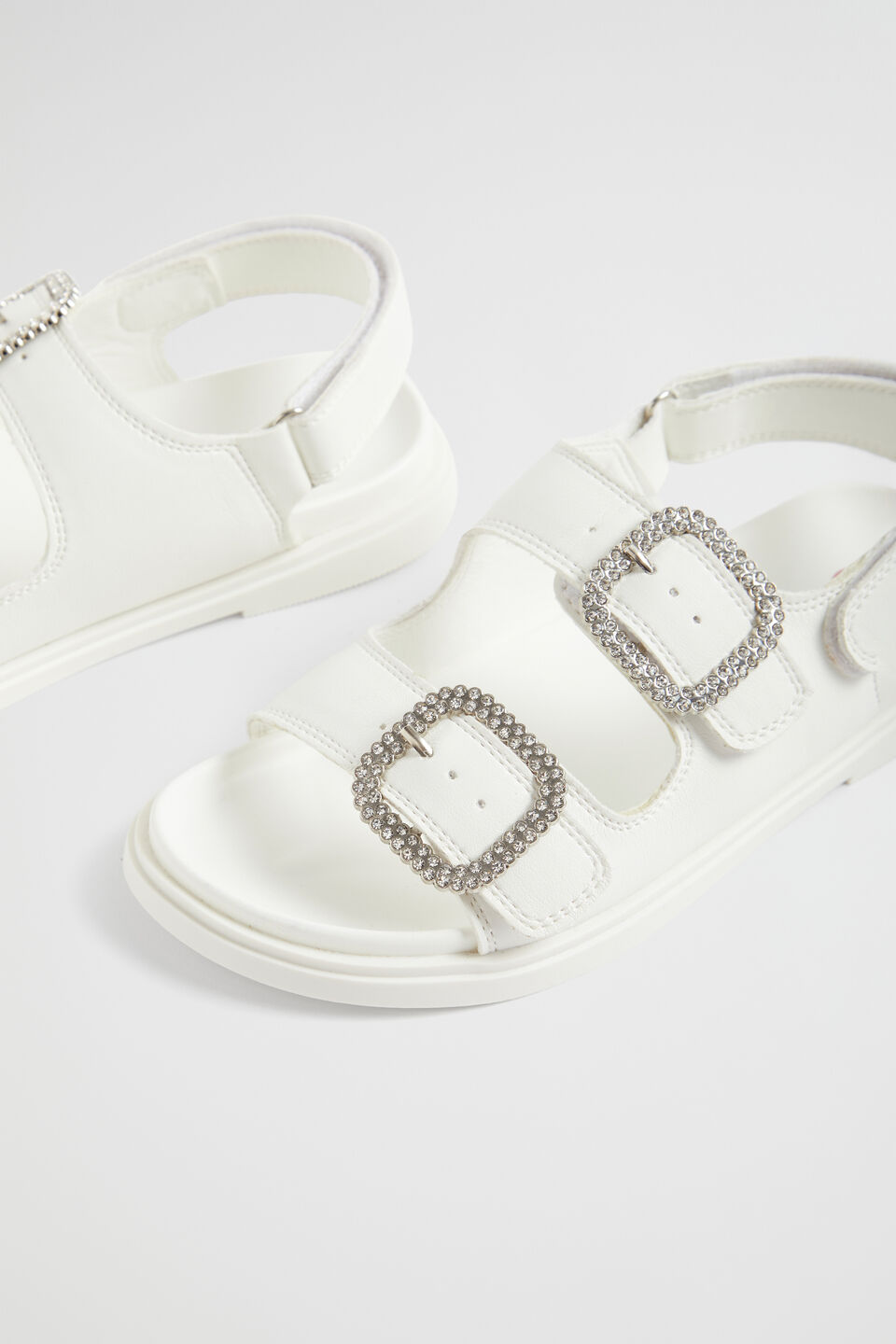 Jewel Moulded Sandal  White