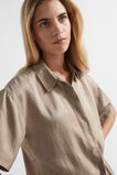 Satin Short Sleeve Shirt  Cookie  hi-res