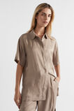 Satin Short Sleeve Shirt  Cookie  hi-res