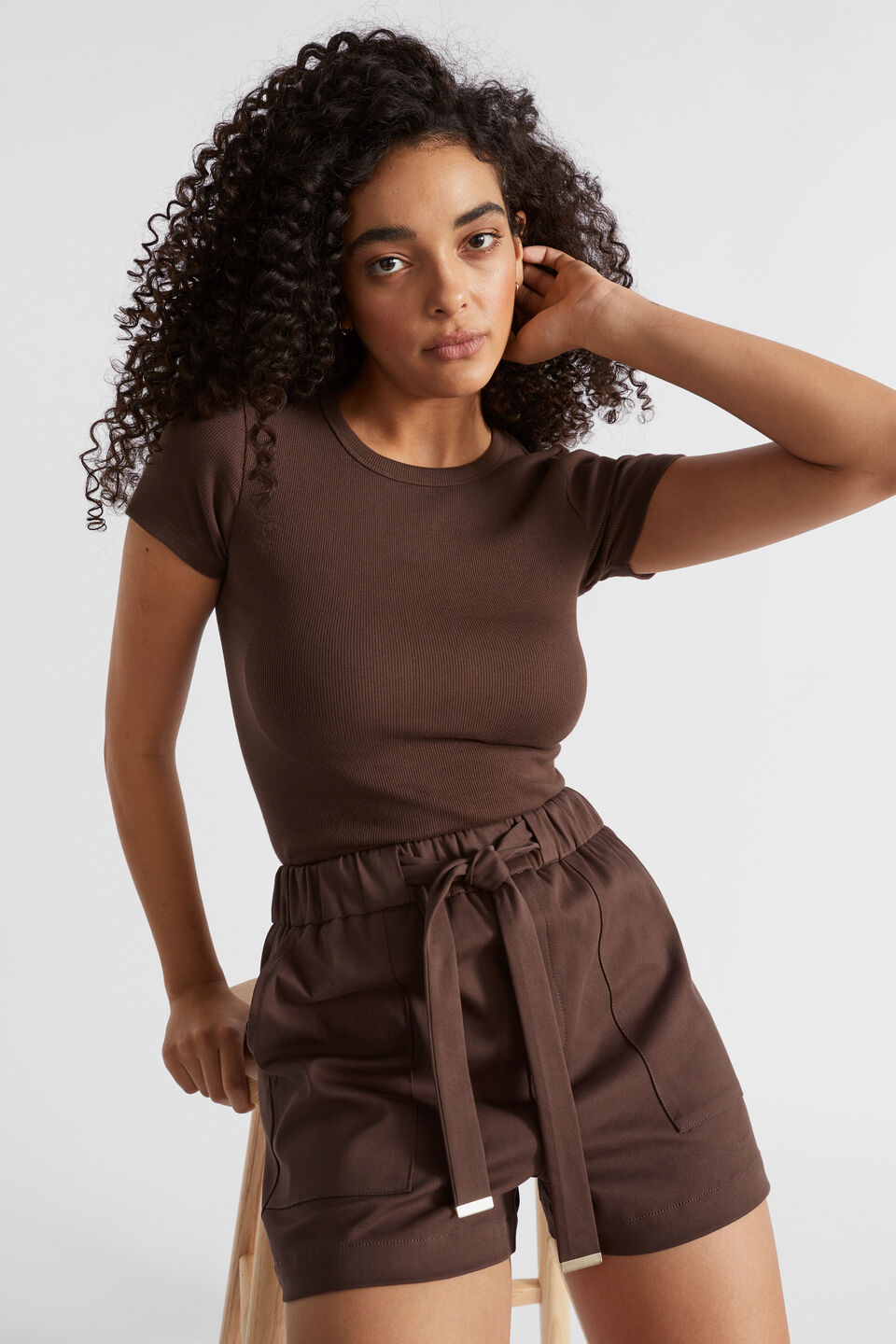 Core Rib Tee  Deep Raisin