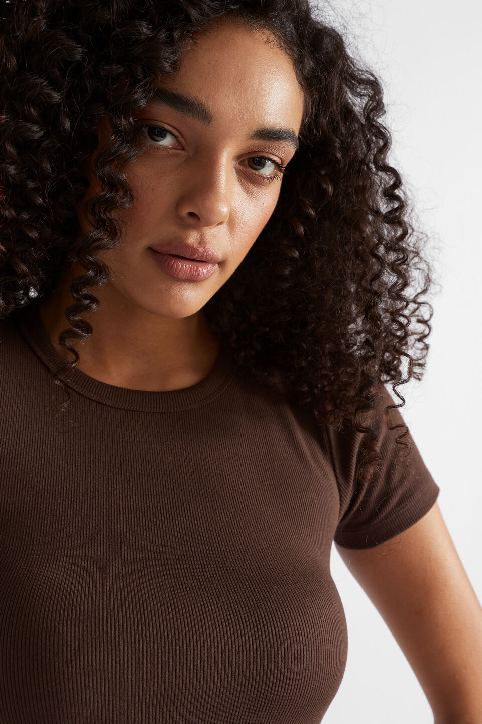 Core Rib Tee  Deep Raisin