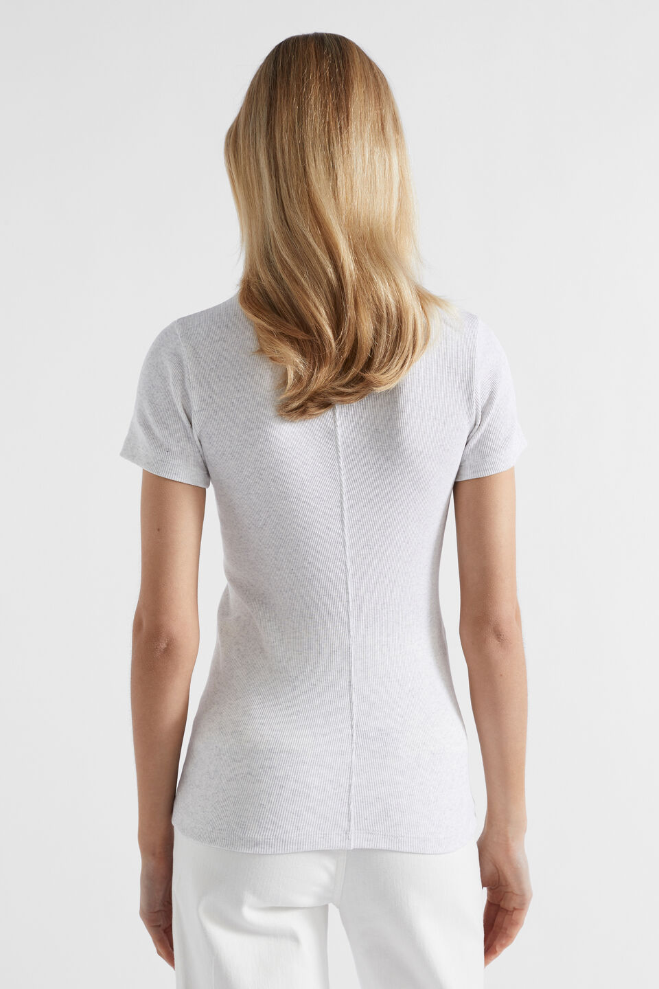 Core Rib Tee  Light Grey Marle