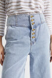 Denim Button Detail Crop Jean  Pacific Wash  hi-res