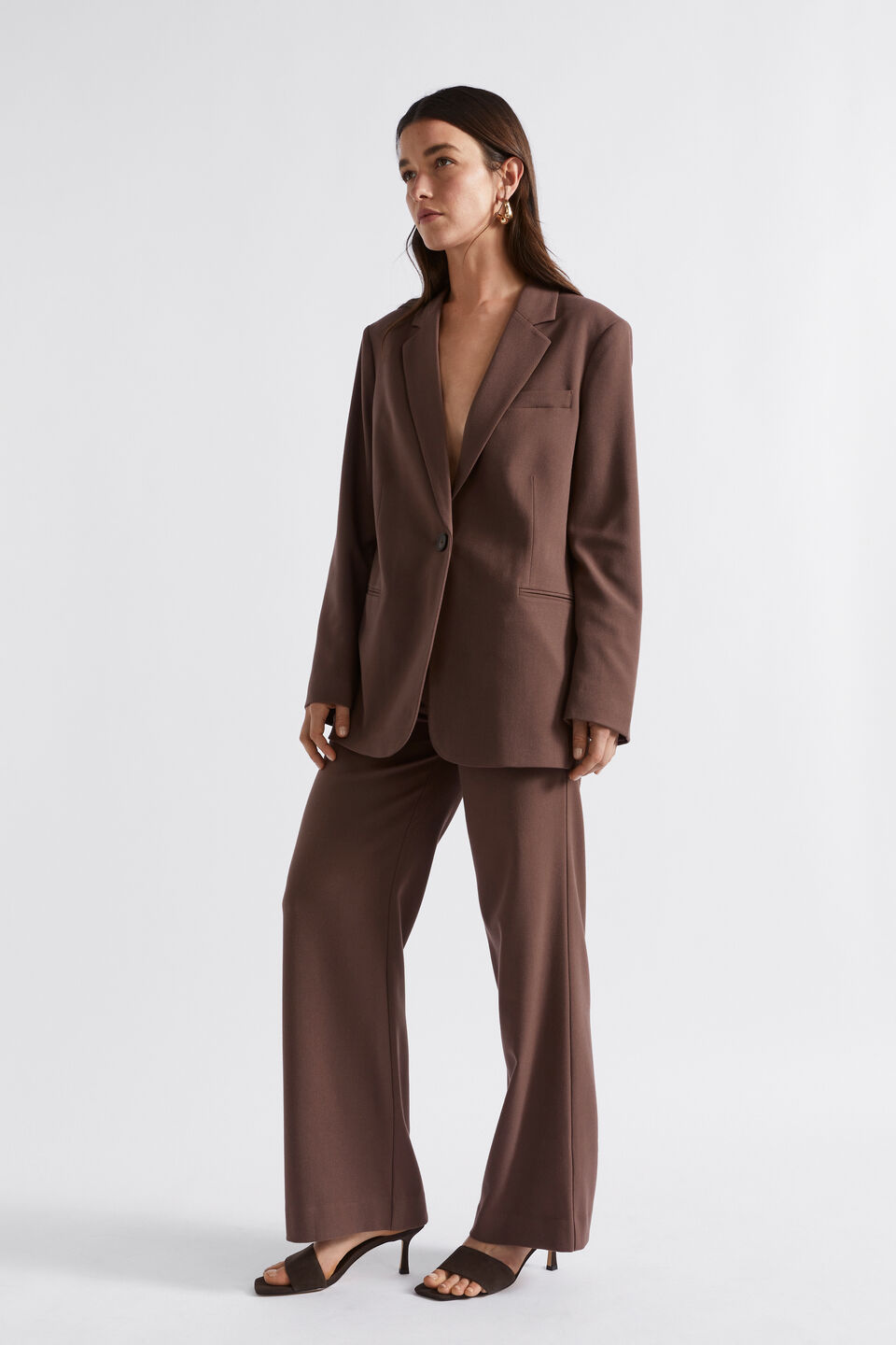 Relaxed Boyfriend Blazer  Deep Raisin