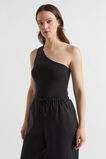 One Shoulder Tank  Black  hi-res