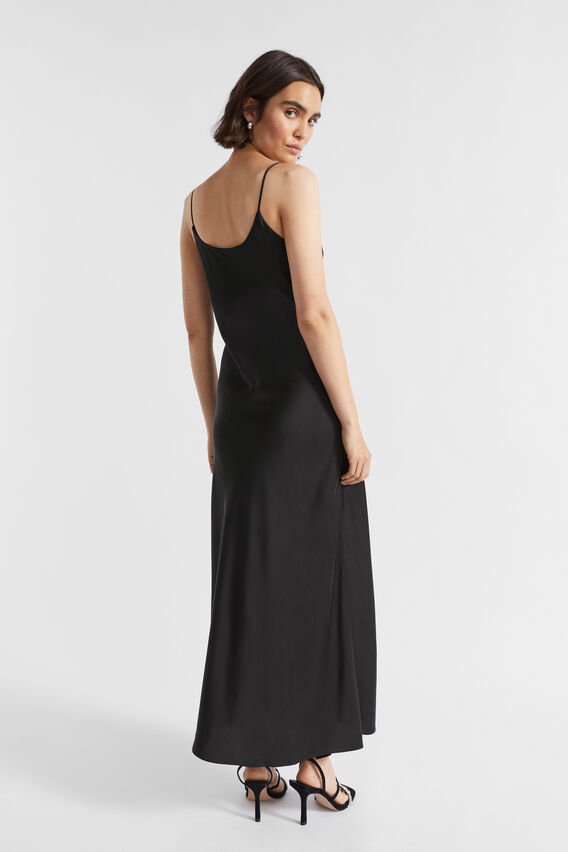 Silk Slip Dress  Black  hi-res