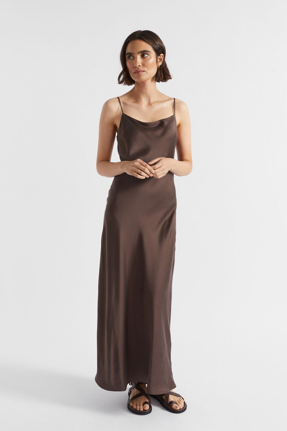 Silk Slip Dress  Deep Raisin