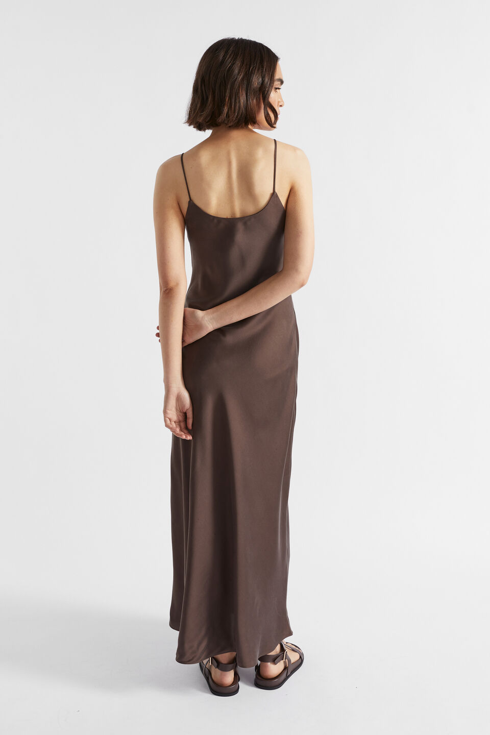 Silk Slip Dress  Deep Raisin
