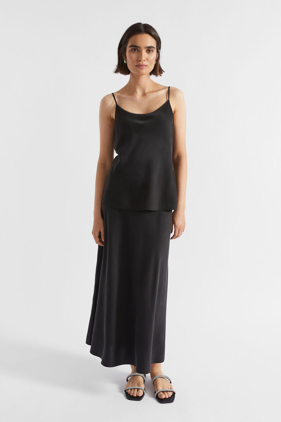 Silk Skirt  Black