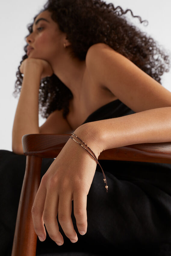Contrast Bead Bracelet  Deep Raisin  hi-res