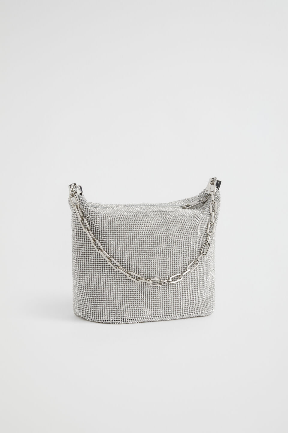 Embellished Shoulder Bag  Silver