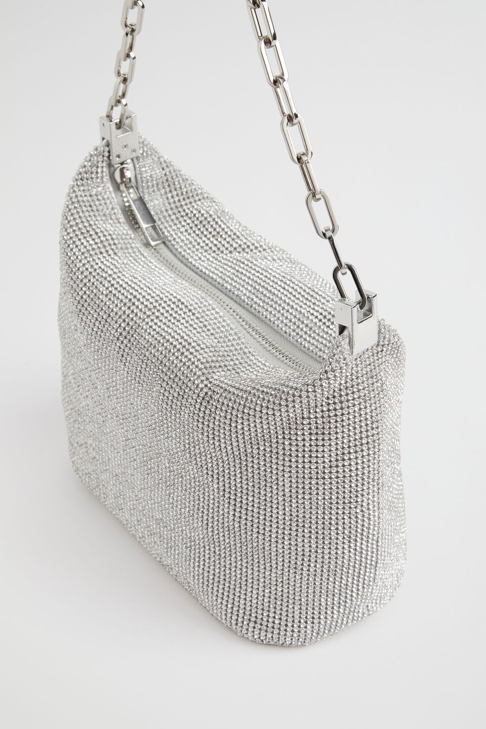 Embellished Shoulder Bag  Silver