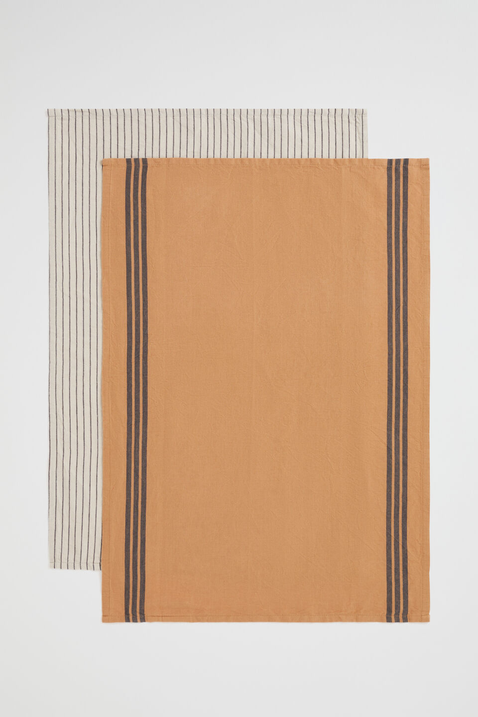 Stripe Tea Towel Set of 2  Clay