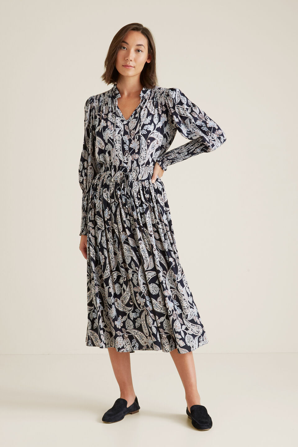 Paisley Shirred Blouse  