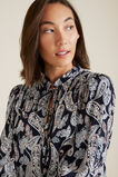 Paisley Shirred Blouse    hi-res