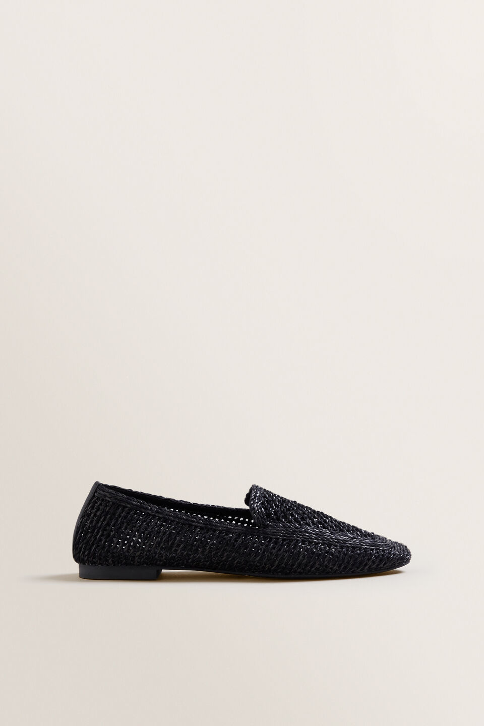Raffia Loafer  Black
