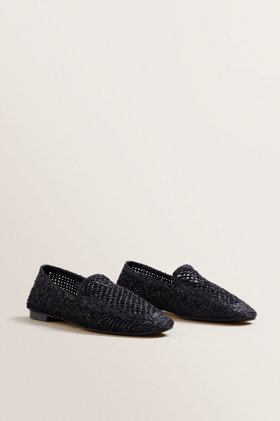 Raffia Loafer  Black