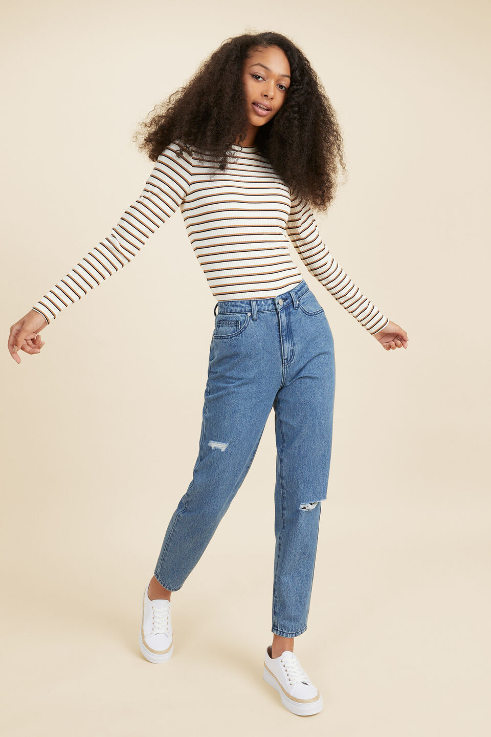 Stripe Rib Tee  Sunflower