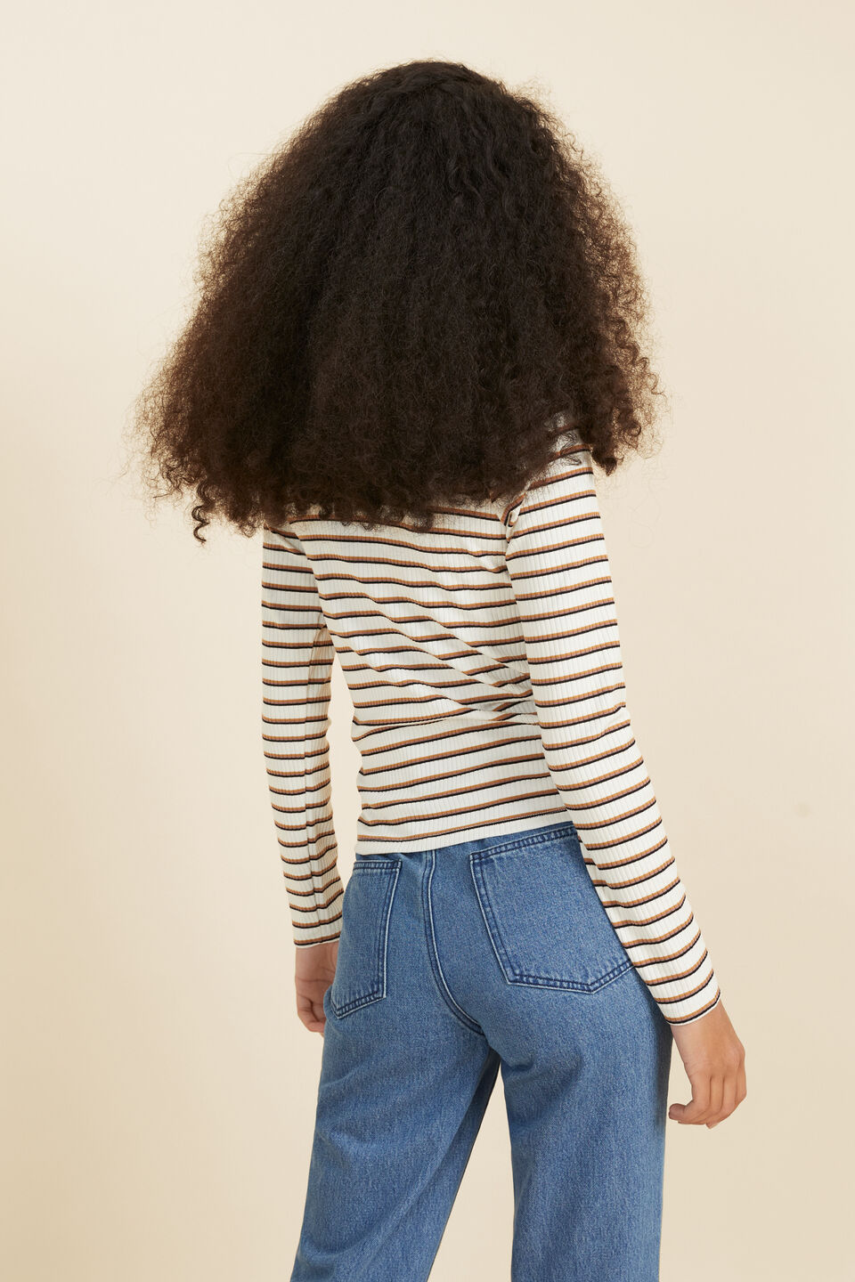 Stripe Rib Tee  Sunflower