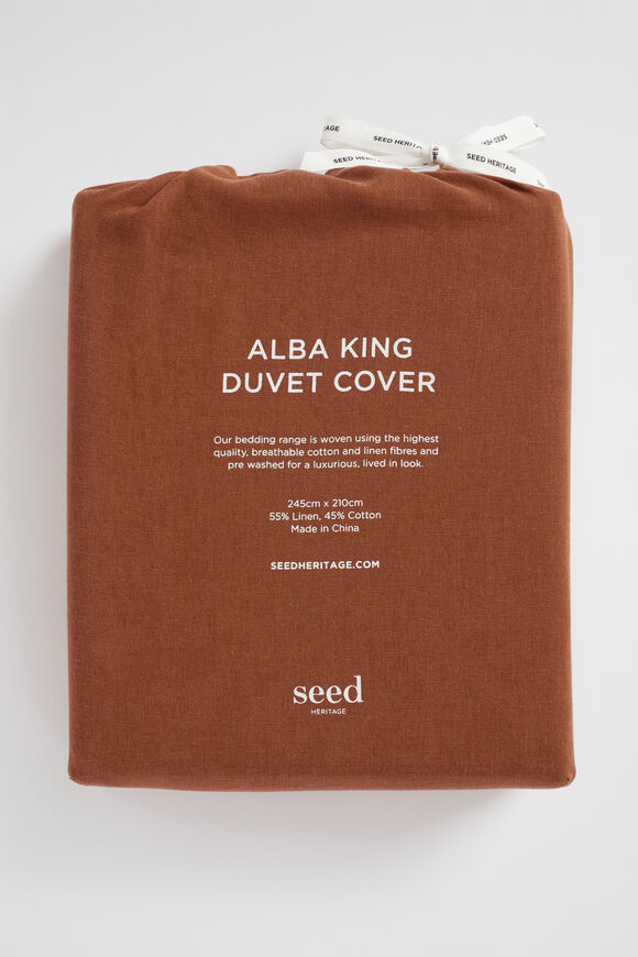 Alba King Duvet Cover  Burnt Brick  hi-res