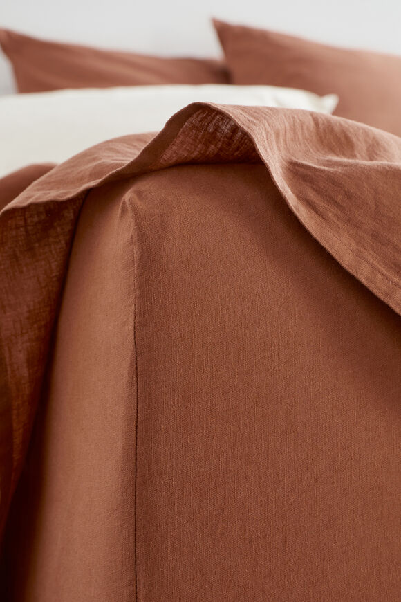Alba Queen Fitted Sheet  Burnt Brick  hi-res