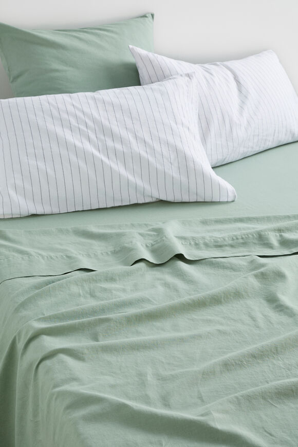 Alba Queen Fitted Sheet  Sage Green  hi-res