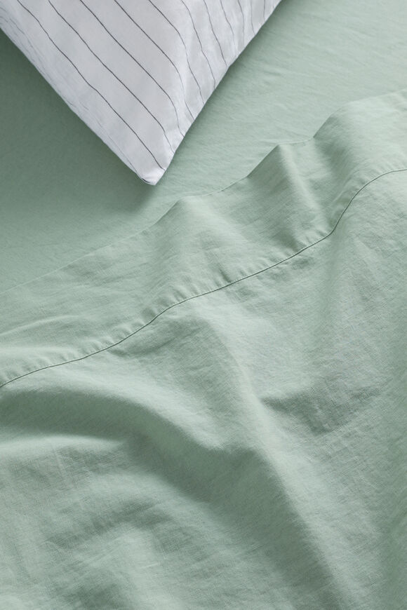 Alba Queen Flat Sheet  Sage Green  hi-res