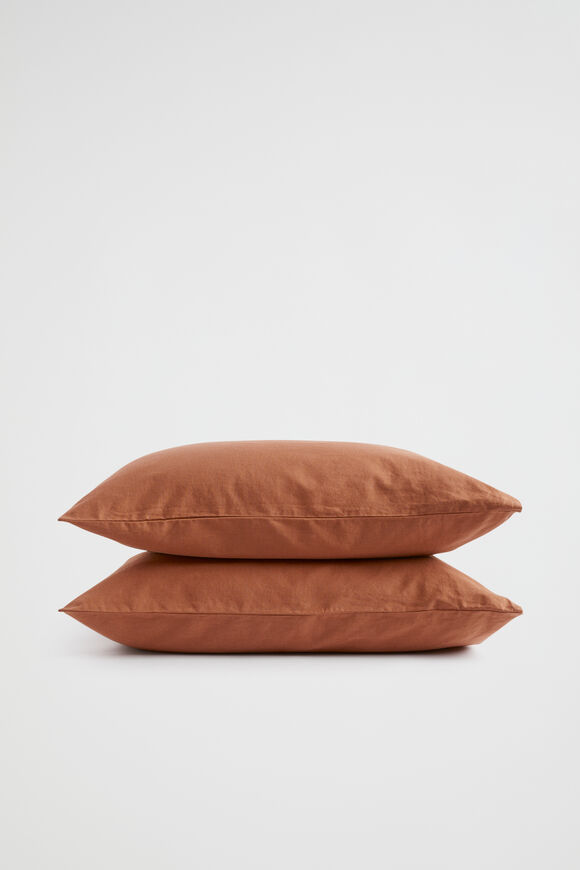 Alba Standard Pillowcase  Burnt Brick  hi-res
