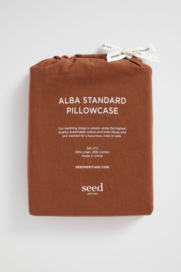 Alba Standard Pillowcase  Burnt Brick  hi-res