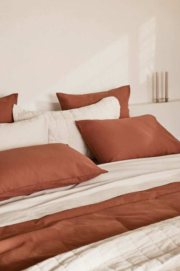 Alba Standard Pillowcase  Burnt Brick  hi-res