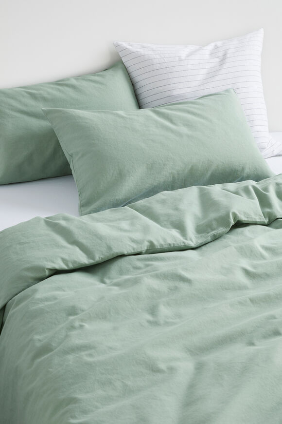 Alba Standard Pillowcase  Sage Green  hi-res