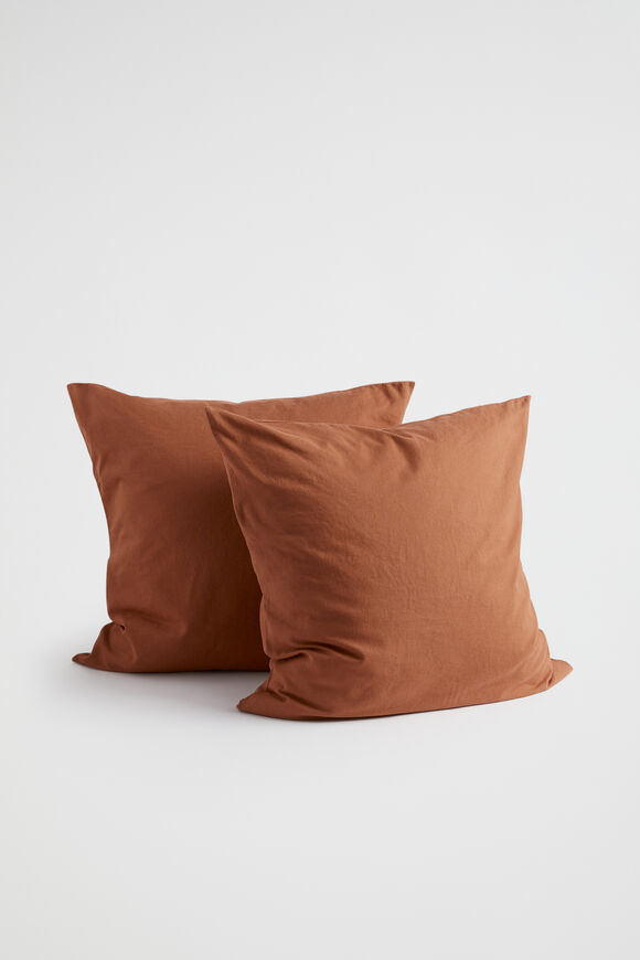 Alba Euro Pillowcase  Burnt Brick  hi-res