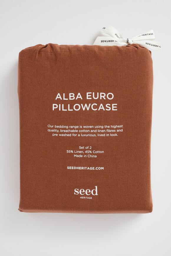 Alba Euro Pillowcase  Burnt Brick  hi-res