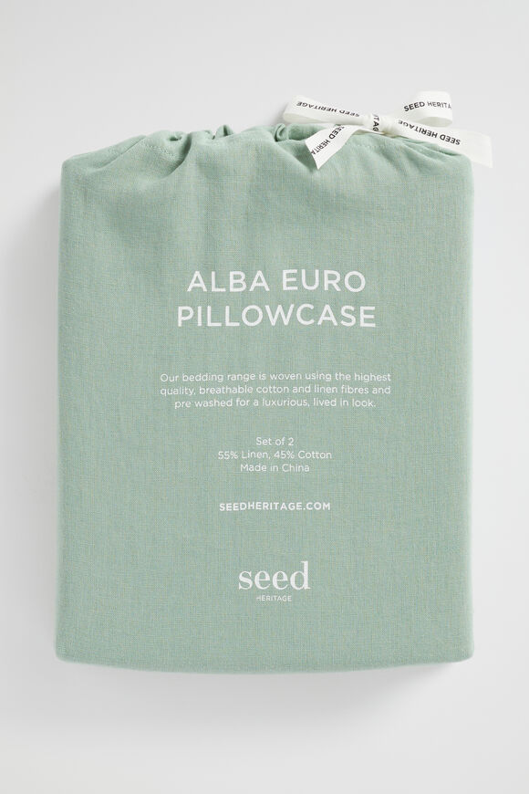 Alba Euro Pillowcase  Sage Green  hi-res