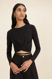 Twist Front Tie Top  Black  hi-res