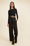 Twist Front Tie Top  Black  hi-res