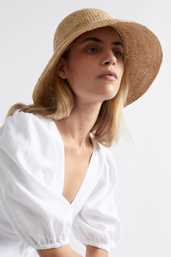 Raffia Bucket Hat  Natural Sand  hi-res