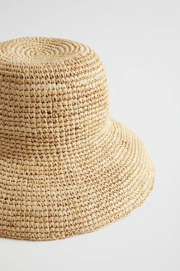 Raffia Bucket Hat  Natural Sand  hi-res