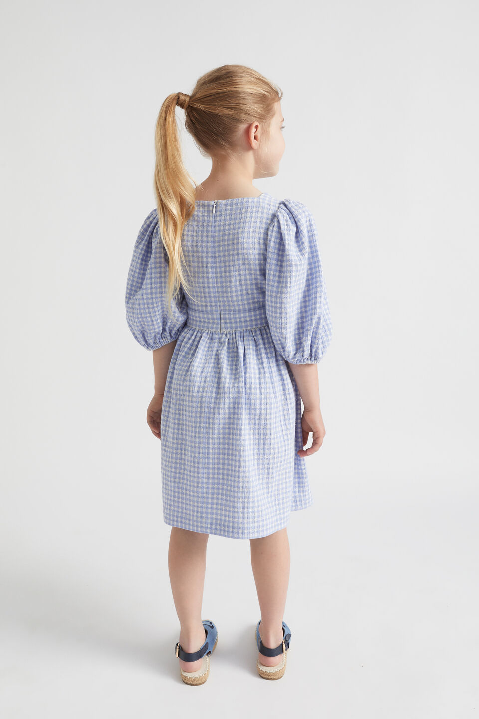 Gingham Dress  Blue Iris