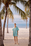 Linen Stripe Mini Dress  Deep Teal Stripe  hi-res