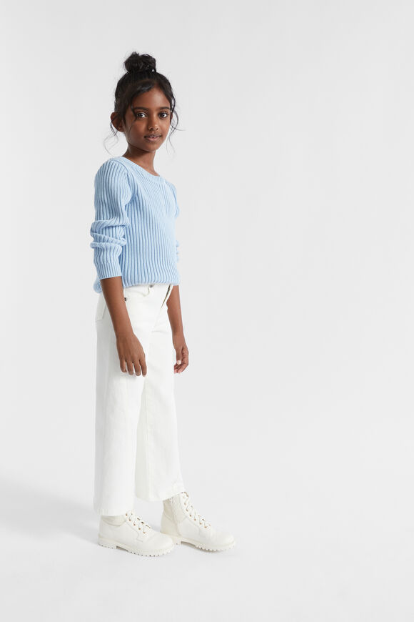 Rib Knit Sweater  Pale Blue  hi-res