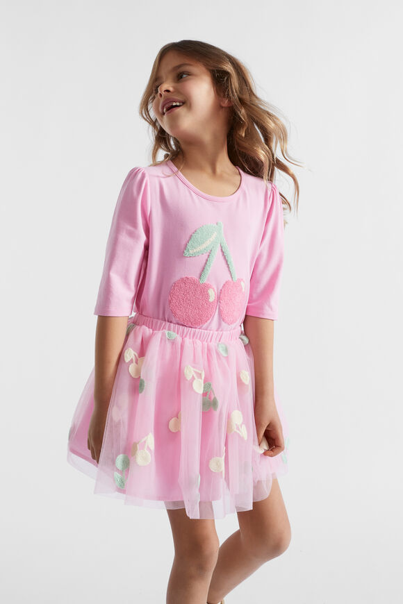 Chenille Cherry Tee  Candy Pink  hi-res