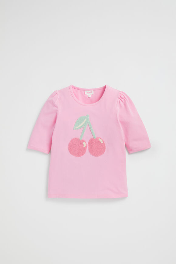 Chenille Cherry Tee  Candy Pink  hi-res
