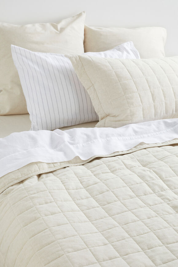 Quilted Coverlet  Flax Cross Dye  hi-res