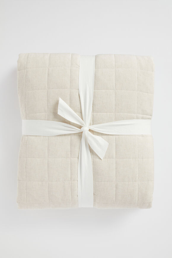 Quilted Coverlet  Flax Cross Dye  hi-res
