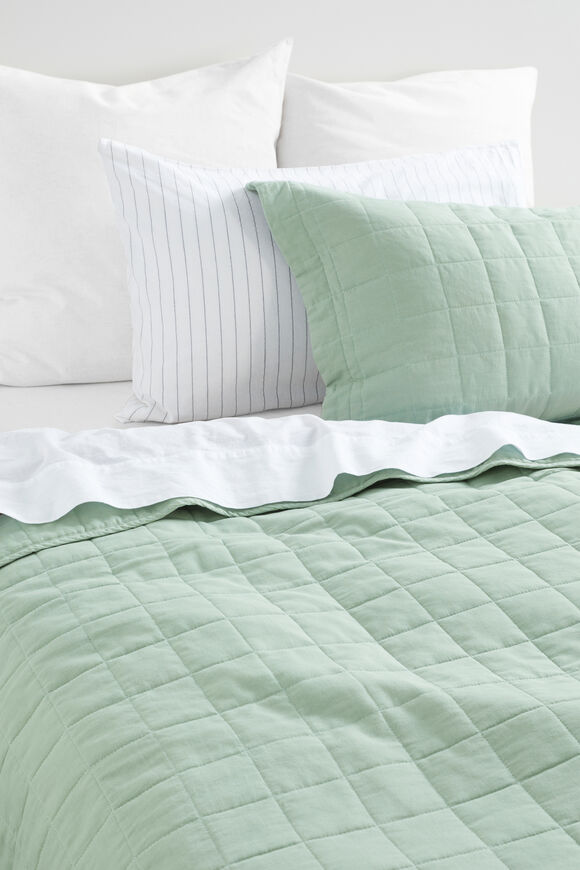 Quilted Coverlet  Sage Green  hi-res