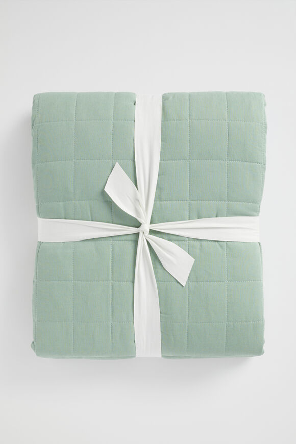 Quilted Coverlet  Sage Green  hi-res