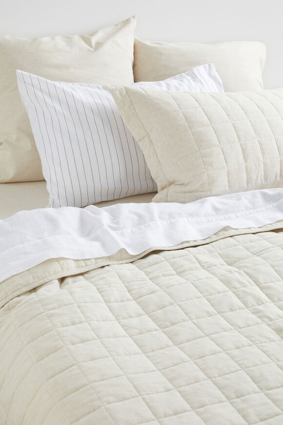 Quilted Standard Pillowcase  Flax Cross Dye  hi-res