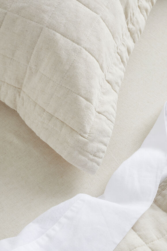 Quilted Standard Pillowcase  Flax Cross Dye  hi-res